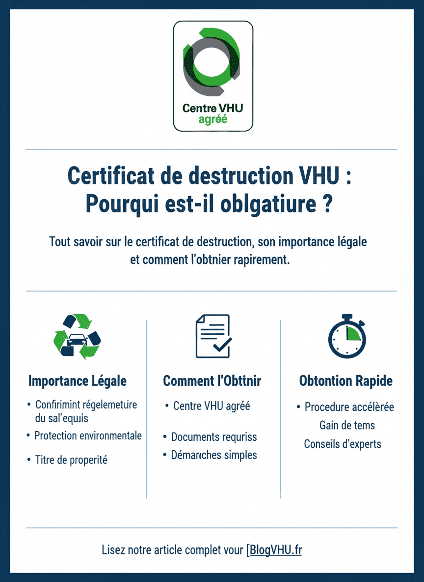 Certificat de destruction VHU : Pourquoi est-il obligatoire ?