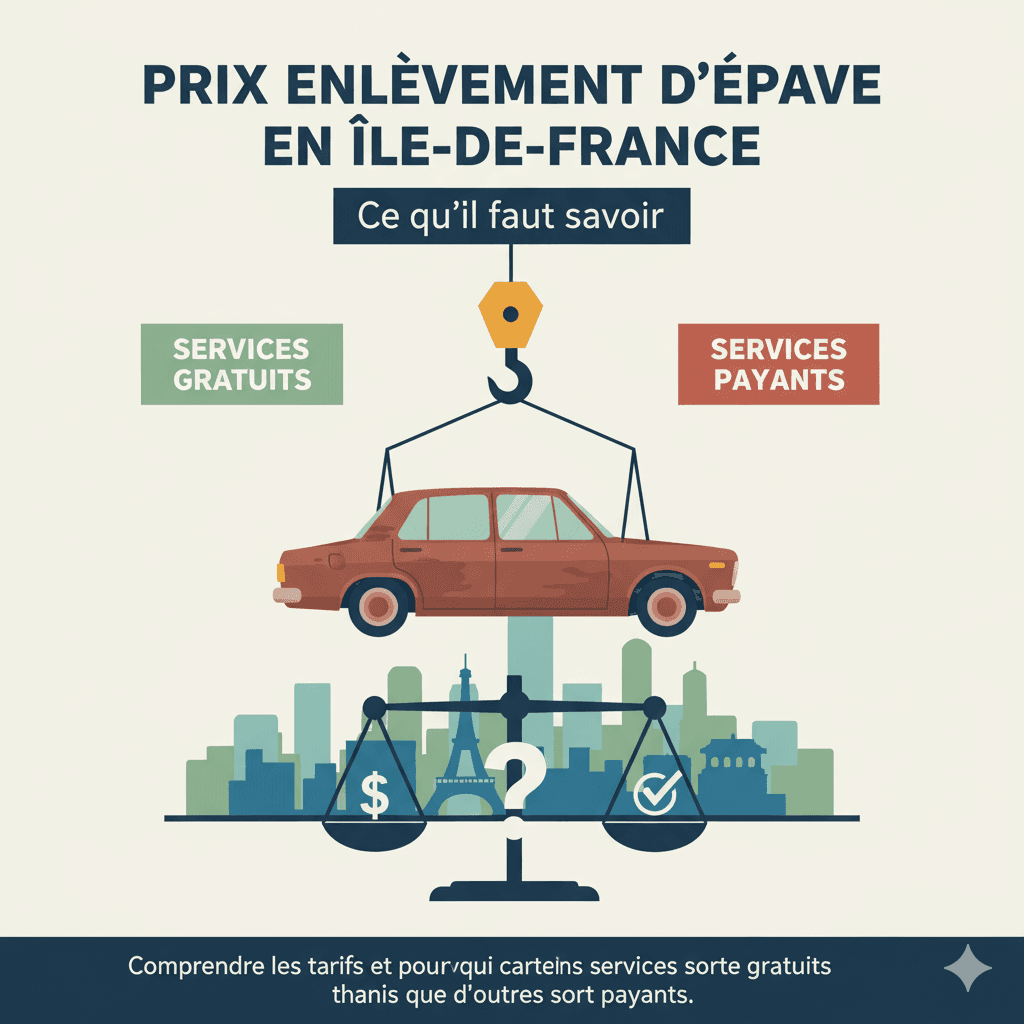 Prix enlèvement d'épave en Île-de-France : Ce qu'il faut savoir